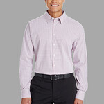 CrownLux Performance® Men's Micro Windowpane Woven Shirt