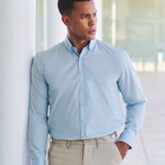 Henbury Long Sleeved Cotton Feel Coolplus® Shirt