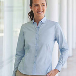 Henbury Ladies Long Sleeved Cotton Feel Coolplus® Shirt