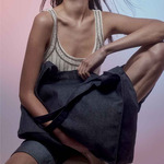 Kimood Large Recycled Cotton Denim Look Shopping Bag