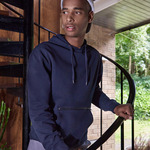 Regular fit piqué hoodie with zipped pocket