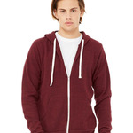 Unisex Triblend Sponge Fleece Full-Zip Hoodie Sweatshirt