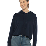 Women's Laguna Sueded Raw Edge Crop Hoodie Sweatshirt