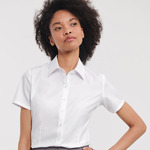 Women's short sleeve herringbone shirt