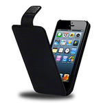 iPhone 4 &4S Flip Case - Black (PU Leather)