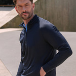 ¼ zip top with wicking finish