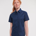 Russell Collection Ladies Short Sleeve Easy Care Oxford Shirt