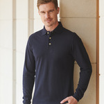 Henbury Long Sleeve Cotton Piqué Polo Shirt