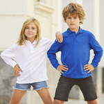Fruit of the Loom Kids Long Sleeve Poly/Cotton Piqué Polo Shirt
