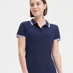 SOL'S Ladies Pasadena Tipped Cotton Piqué Polo Shirt