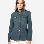Kariban Ladies Long Sleeve Denim Shirt