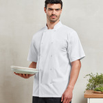 Premier Unisex Short Sleeve Stud Front Chef's Jacket