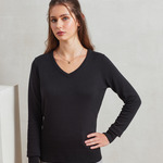 Premier Ladies Knitted Cotton Acrylic V Neck Sweater