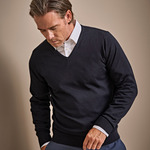 Men's V Neck Knitted Sweater