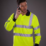 Yoko Hi-Vis Long Sleeve Polo Shirt