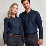 Premier Ladies Jeans Stitch Denim Shirt