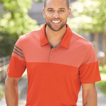 Men's Heathered 3-Stripes Colorblocked Polo