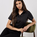 Women's poplin shirt short sleeve