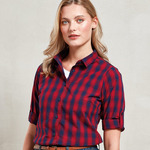Women's Mulligan check cotton long sleeve shirt