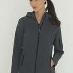 COAL HARBOUR® EVERYDAY HOODED WATER REPELLENT STRETCH SOFT SHELL LADIES' JACKET