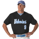 Men's Two Button Mesh Baseball Jersey With Piping
