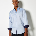 Kustom Kit Premium Long Sleeve Contrast Tailored Oxford Shirt