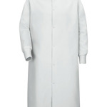 Unisex Gripper-Front Pocketless Butcher Coat With Knit Cuffs