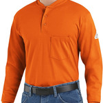 Men's Long Sleeve Tagless Henley Shirt
