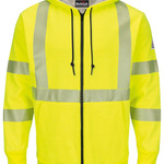 Men's Tall Hi-Visibility Zip-Front Hooded Fleece Sweatshirt with Waffle Lining
