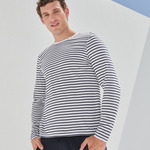 Unisex long-sleeved striped T