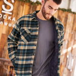 Men's Quilted Flannel Shirt Jacket