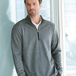 Men's Brushed Terry Heathered Quarter-Zip Pullover
