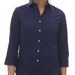 Women's Three-Quarter Sleeve Baby Twill Dress Shirt