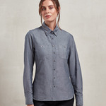 Premier Ladies Organic Fairtrade Long Sleeve Chambray Shirt