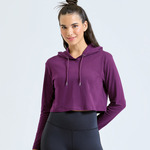 Women's TriDri® cropped hooded long sleeve t-shirt