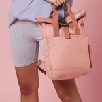 Recycled mini twin handle roll-top backpack