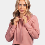 Women's Laguna Sueded Raw Edge Crop Hoodie Sweatshirt
