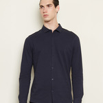 NEOBLU Basile Organic Cotton Long Sleeve Piqué Shirt