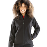 Result Genuine Recycled Ladies Three Layer Printable Hooded Soft Shell Jacket
