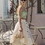 Cotton pocket natural starched jute midi tote