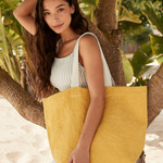 Soft Washed Jute Beach Bag