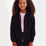 Kids TriDri® recycled cropped oversize full-zip hoodie