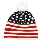 Americana Watch Cap W/Pom
