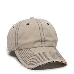 Unstructured Twill W/Flag Sandwich Visor