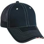 Twill Mesh Back W/Flag Sandwich Visor